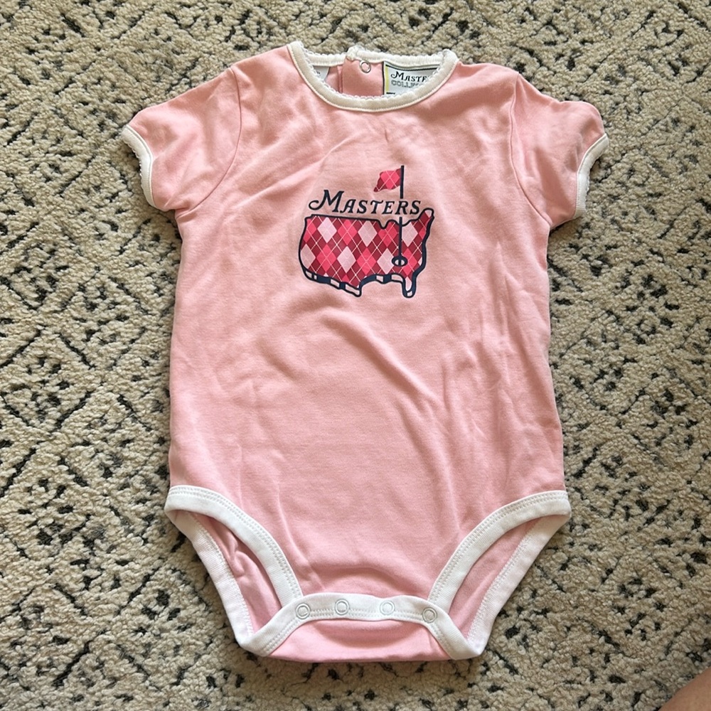 Masters 18m pink onesie, worn once